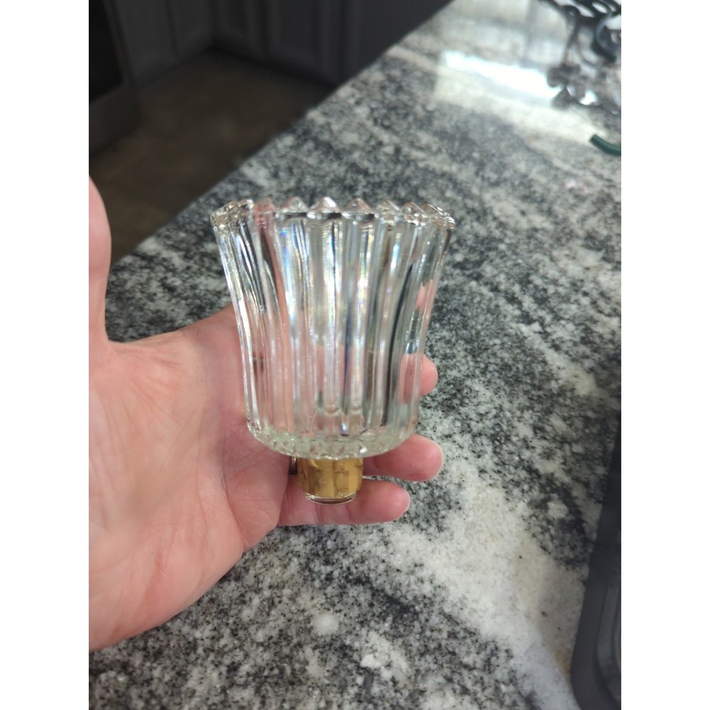 1 Home Interiors Votive Clear Glass Candle Holders  Ribbed  READ